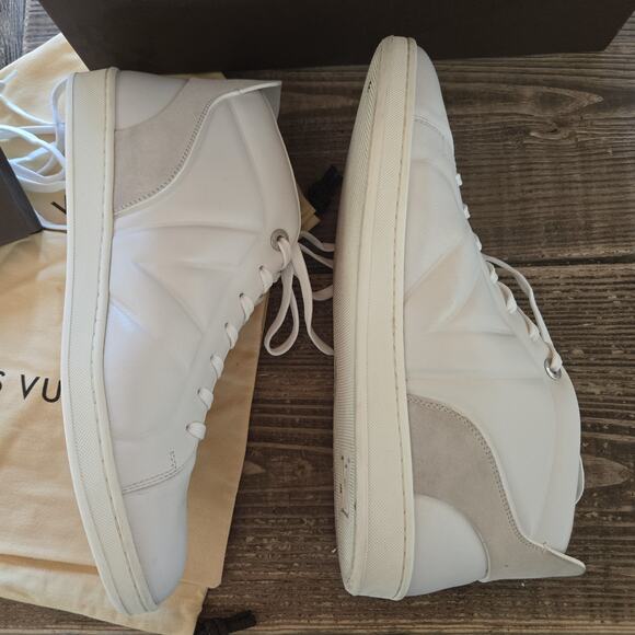 Louis Vuitton Fuselage Trainers‎ 10 White Leather High Top Sneakers RARE MS0193 main image 10